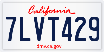 CA license plate 7LVT429
