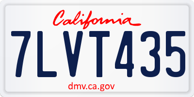 CA license plate 7LVT435