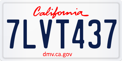 CA license plate 7LVT437