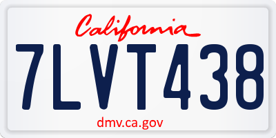 CA license plate 7LVT438