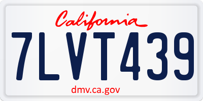 CA license plate 7LVT439