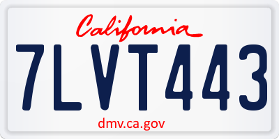 CA license plate 7LVT443