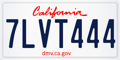 CA license plate 7LVT444