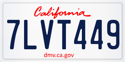 CA license plate 7LVT449