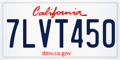 CA license plate 7LVT450
