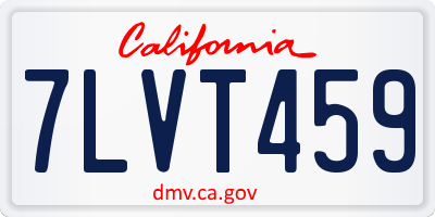 CA license plate 7LVT459