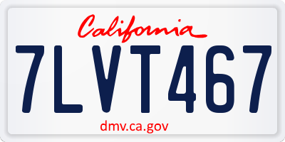 CA license plate 7LVT467