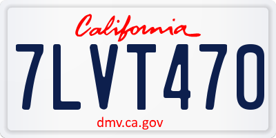 CA license plate 7LVT470