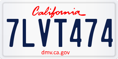CA license plate 7LVT474