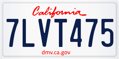 CA license plate 7LVT475