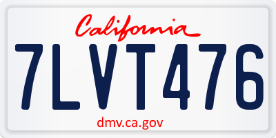 CA license plate 7LVT476
