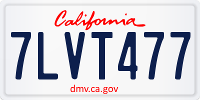 CA license plate 7LVT477