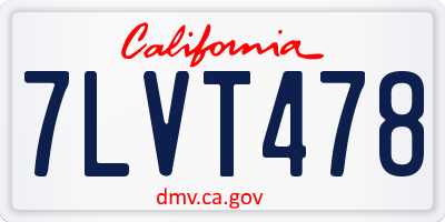 CA license plate 7LVT478