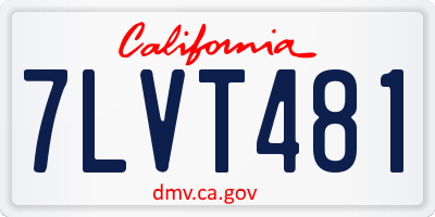 CA license plate 7LVT481