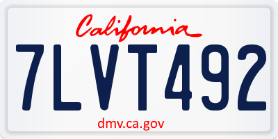 CA license plate 7LVT492
