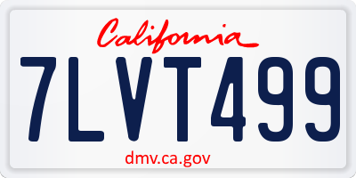 CA license plate 7LVT499
