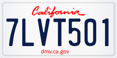 CA license plate 7LVT501