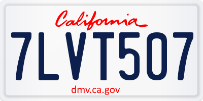 CA license plate 7LVT507