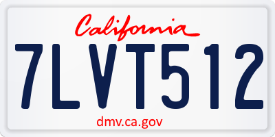 CA license plate 7LVT512