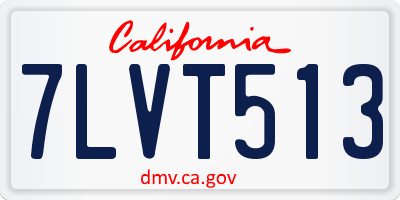 CA license plate 7LVT513