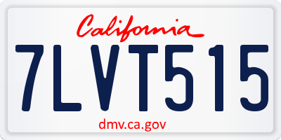 CA license plate 7LVT515