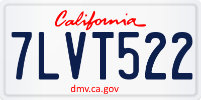 CA license plate 7LVT522