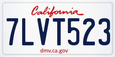 CA license plate 7LVT523