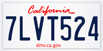 CA license plate 7LVT524