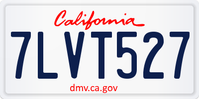 CA license plate 7LVT527