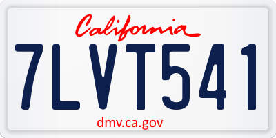 CA license plate 7LVT541