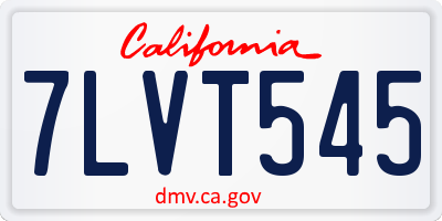 CA license plate 7LVT545