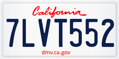 CA license plate 7LVT552