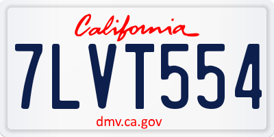 CA license plate 7LVT554