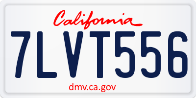 CA license plate 7LVT556