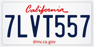 CA license plate 7LVT557