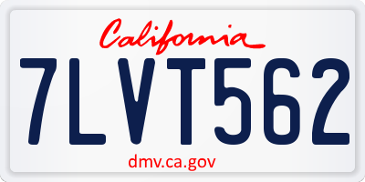 CA license plate 7LVT562