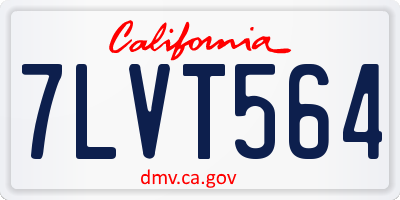 CA license plate 7LVT564