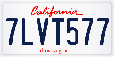 CA license plate 7LVT577
