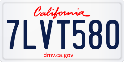 CA license plate 7LVT580