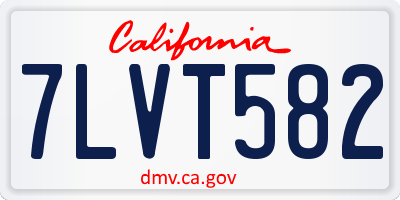 CA license plate 7LVT582