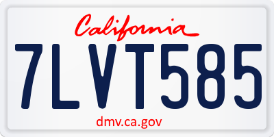 CA license plate 7LVT585