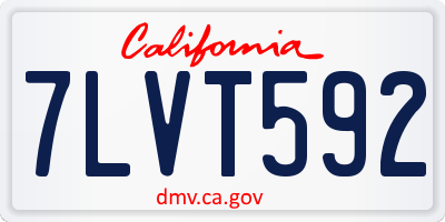 CA license plate 7LVT592