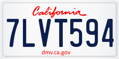 CA license plate 7LVT594