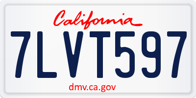 CA license plate 7LVT597