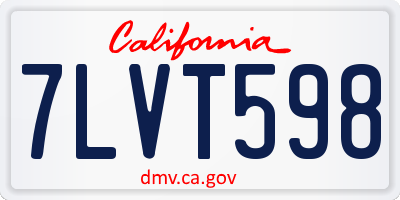 CA license plate 7LVT598