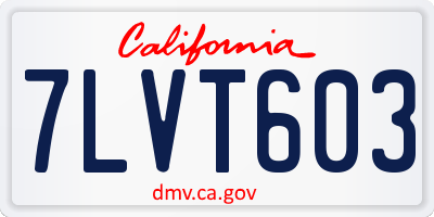 CA license plate 7LVT603
