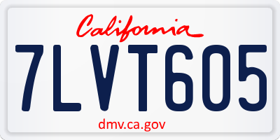 CA license plate 7LVT605