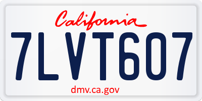 CA license plate 7LVT607