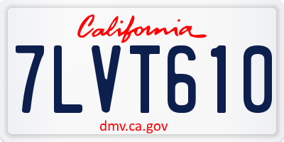 CA license plate 7LVT610