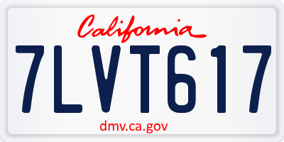 CA license plate 7LVT617